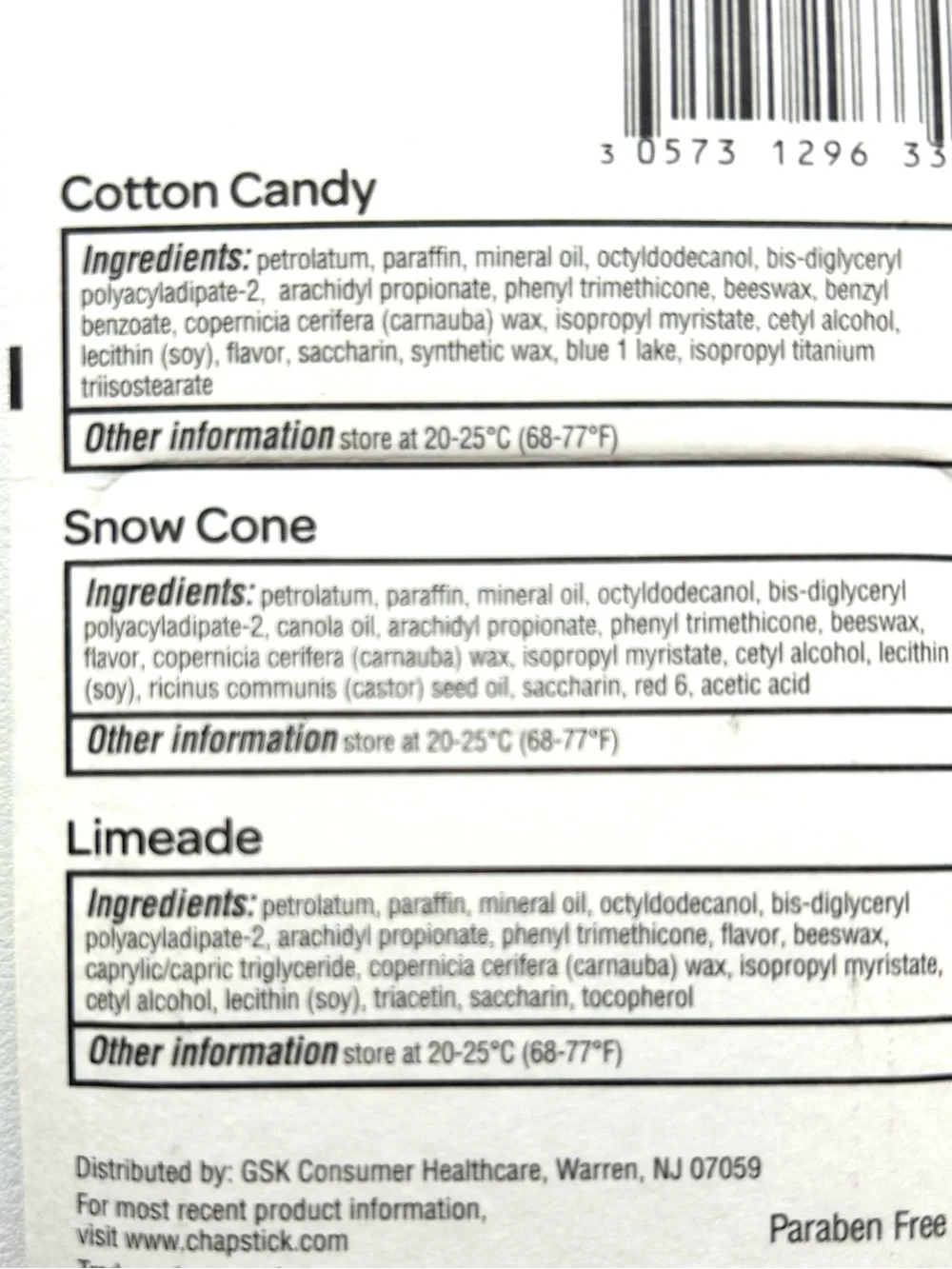 NEW ChapStick Vacation Getaway Lip Balm Trio - Cotton Candy, Snow Cone, Limeade